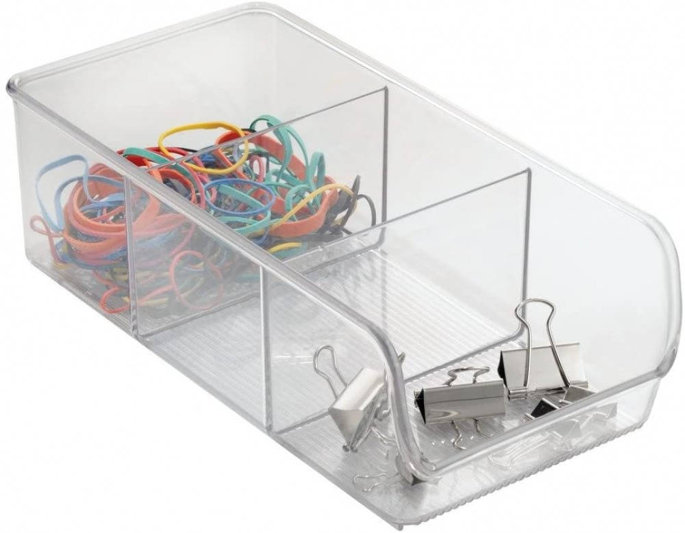 Storage box with compartments, CABINET ORGANIZER, 14 x 30 x H 9 cm, Clear in the group Storage / Kitchen storage / Kitchen cabinet organizers at SmartaSaker.se (40859)