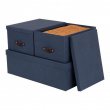 Storage boxes, Canvas Laminate, INGE, Set of 3