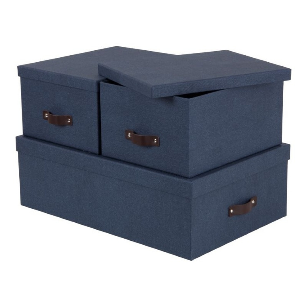 Storage boxes, Canvas Laminate, INGE, Set of 3 in the group Storage / Storage boxes / BigSo storage boxes at SmartaSaker.se (40861)