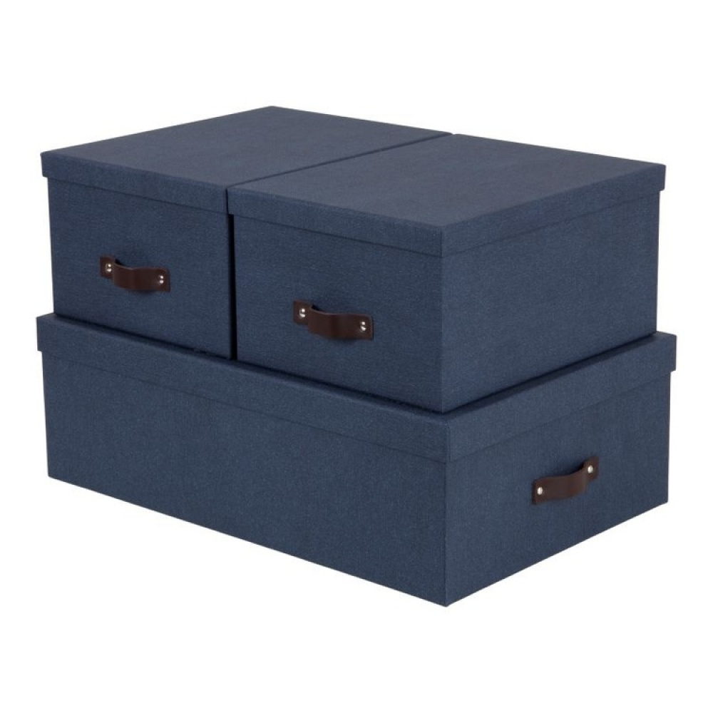 Storage boxes, Canvas Laminate, INGE, Set of 3 in the group Storage / Storage boxes / BigSo storage boxes at SmartaSaker.se (40861)