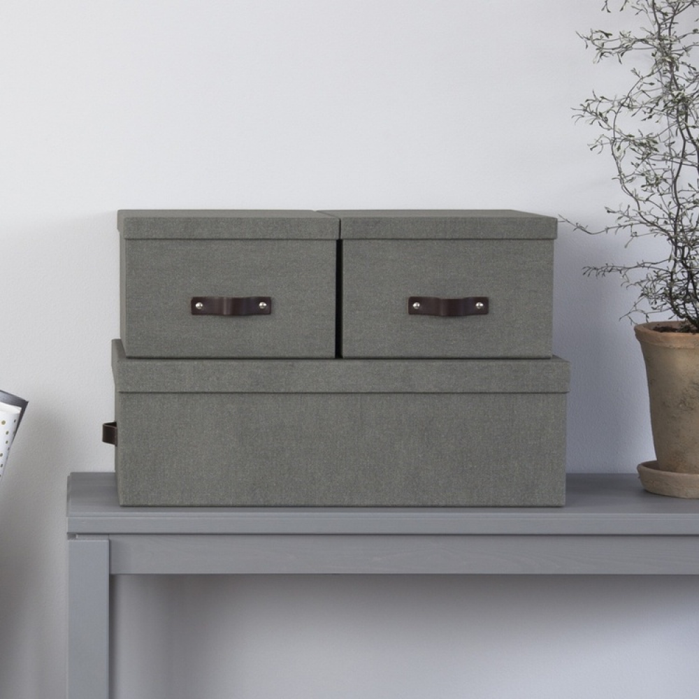 Storage boxes, Canvas Laminate, INGE, Set of 3 in the group Storage / Storage boxes / BigSo storage boxes at SmartaSaker.se (40861)