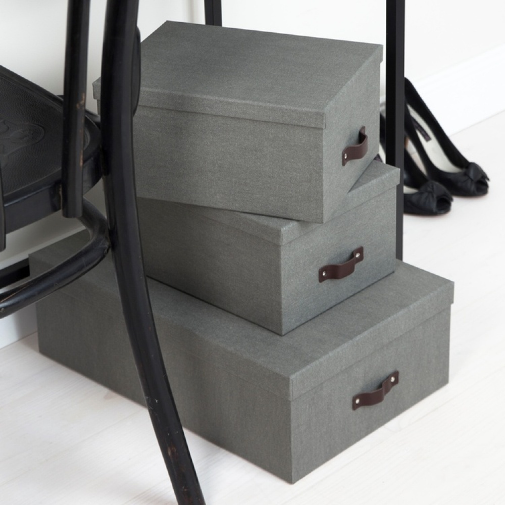 Storage boxes, Canvas Laminate, INGE, Set of 3 in the group Storage / Storage boxes / BigSo storage boxes at SmartaSaker.se (40861)