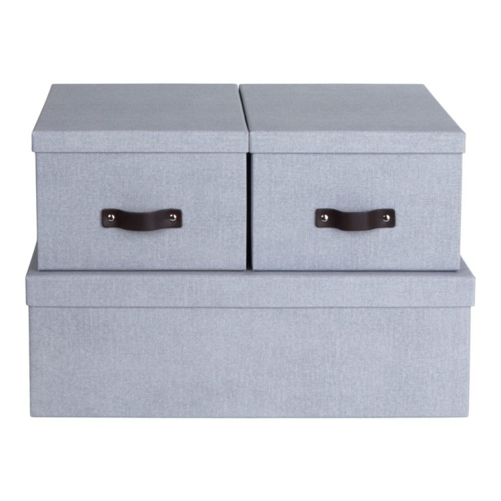 Storage boxes, Canvas Laminate, INGE, Set of 3 in the group Storage / Storage boxes / BigSo storage boxes at SmartaSaker.se (40861)
