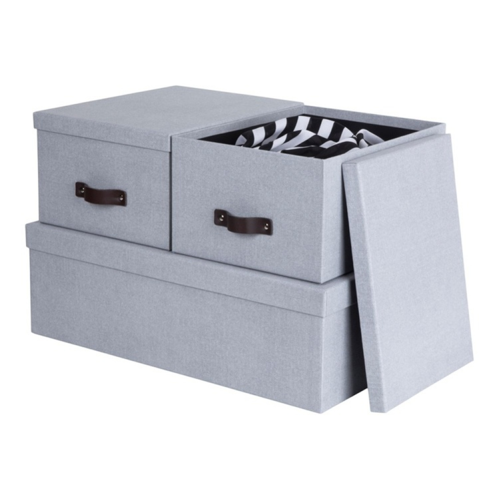 Storage boxes, Canvas Laminate, INGE, Set of 3 in the group Storage / Storage boxes / BigSo storage boxes at SmartaSaker.se (40861)