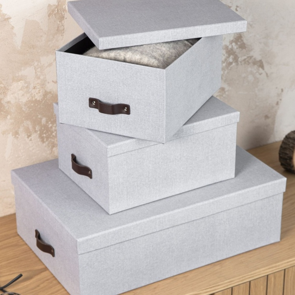Storage boxes, Canvas Laminate, INGE, Set of 3 in the group Storage / Storage boxes / BigSo storage boxes at SmartaSaker.se (40861)