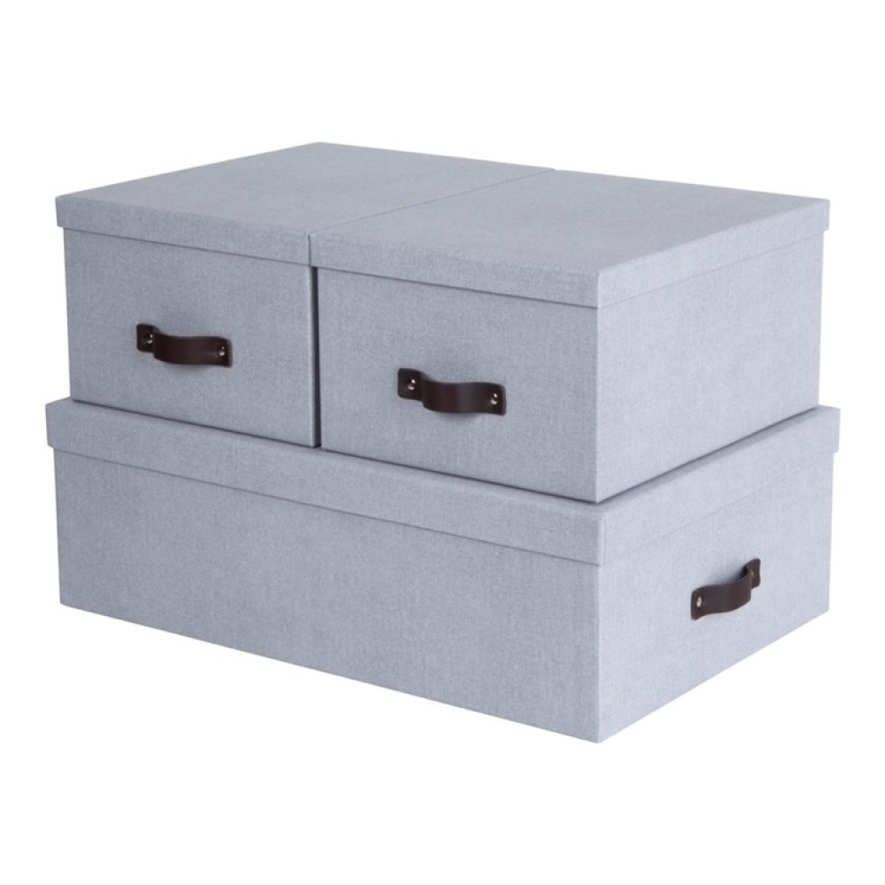Storage boxes, Canvas Laminate, INGE, Set of 3 in the group Storage / Storage boxes / BigSo storage boxes at SmartaSaker.se (40861)