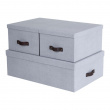 Storage boxes, Canvas Laminate, INGE, Set of 3
