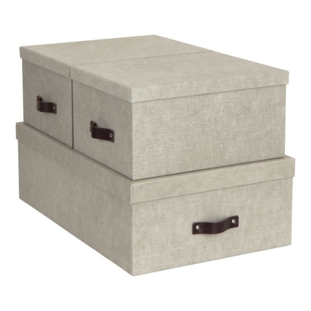 Storage boxes, Canvas Laminate, INGE, Set of 3 in the group Storage / Storage boxes / BigSo storage boxes at SmartaSaker.se (40861)