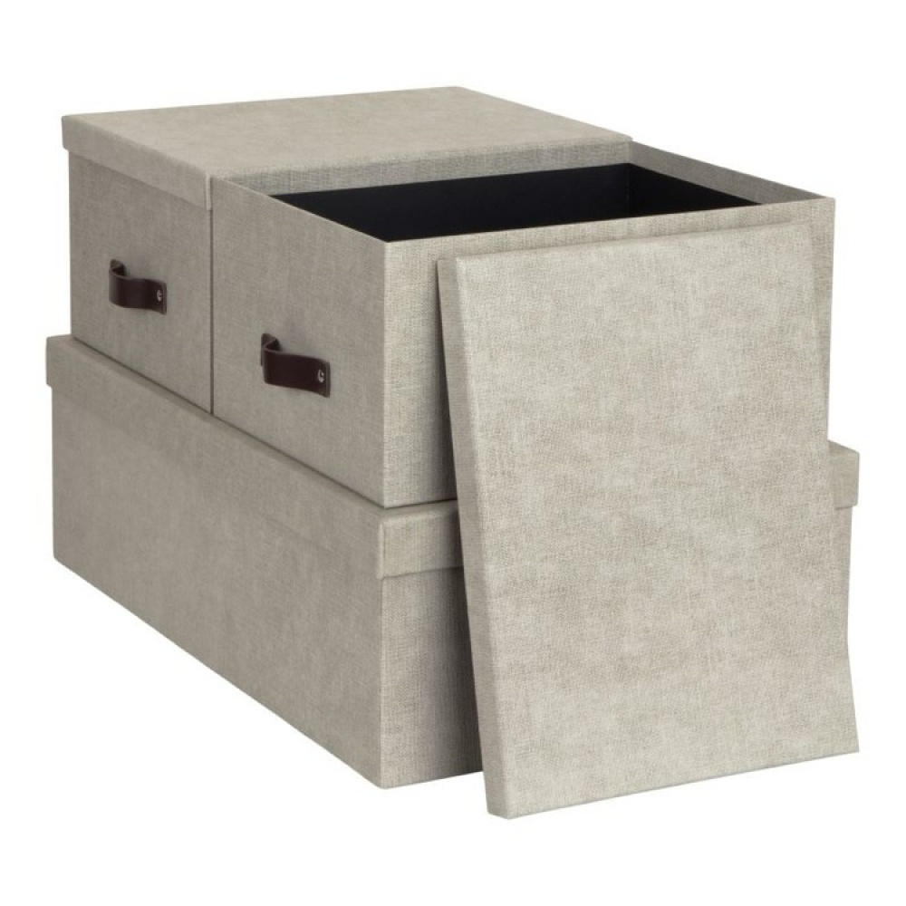 Storage boxes, Canvas Laminate, INGE, Set of 3 in the group Storage / Storage boxes / BigSo storage boxes at SmartaSaker.se (40861)