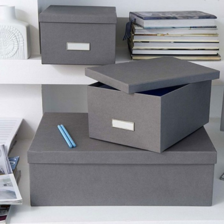 Storage boxes, Paper Laminate, INGE, Set of 3 in the group Storage / Storage boxes / BigSo storage boxes at SmartaSaker.se (40863)