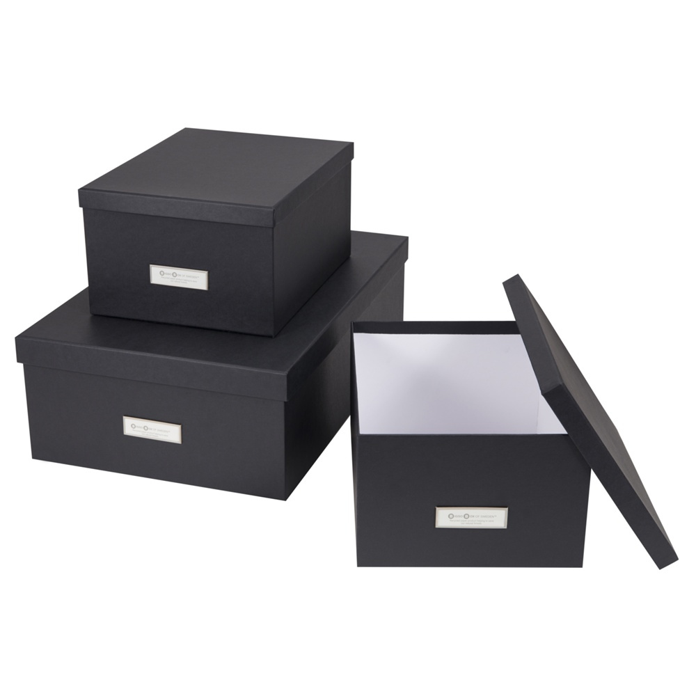 Storage boxes, Paper Laminate, INGE, Set of 3 in the group Storage / Storage boxes / BigSo storage boxes at SmartaSaker.se (40863)