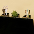 Storage cups witt hooks, Set of 3, SCREEN TIDY POTS, Kikkerland, Black Storage cups witt hooks, Set of 3, SCREEN TIDY POTS, Kikkerland, Black