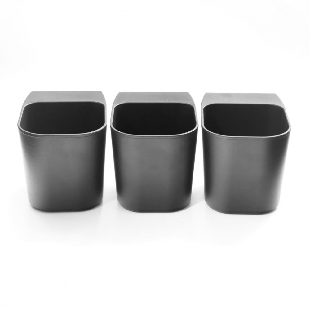 Storage cups witt hooks, Set of 3, SCREEN TIDY POTS, Kikkerland, Black in the group Storage / Kitchen storage / Storage bins and jars at SmartaSaker.se (40864)