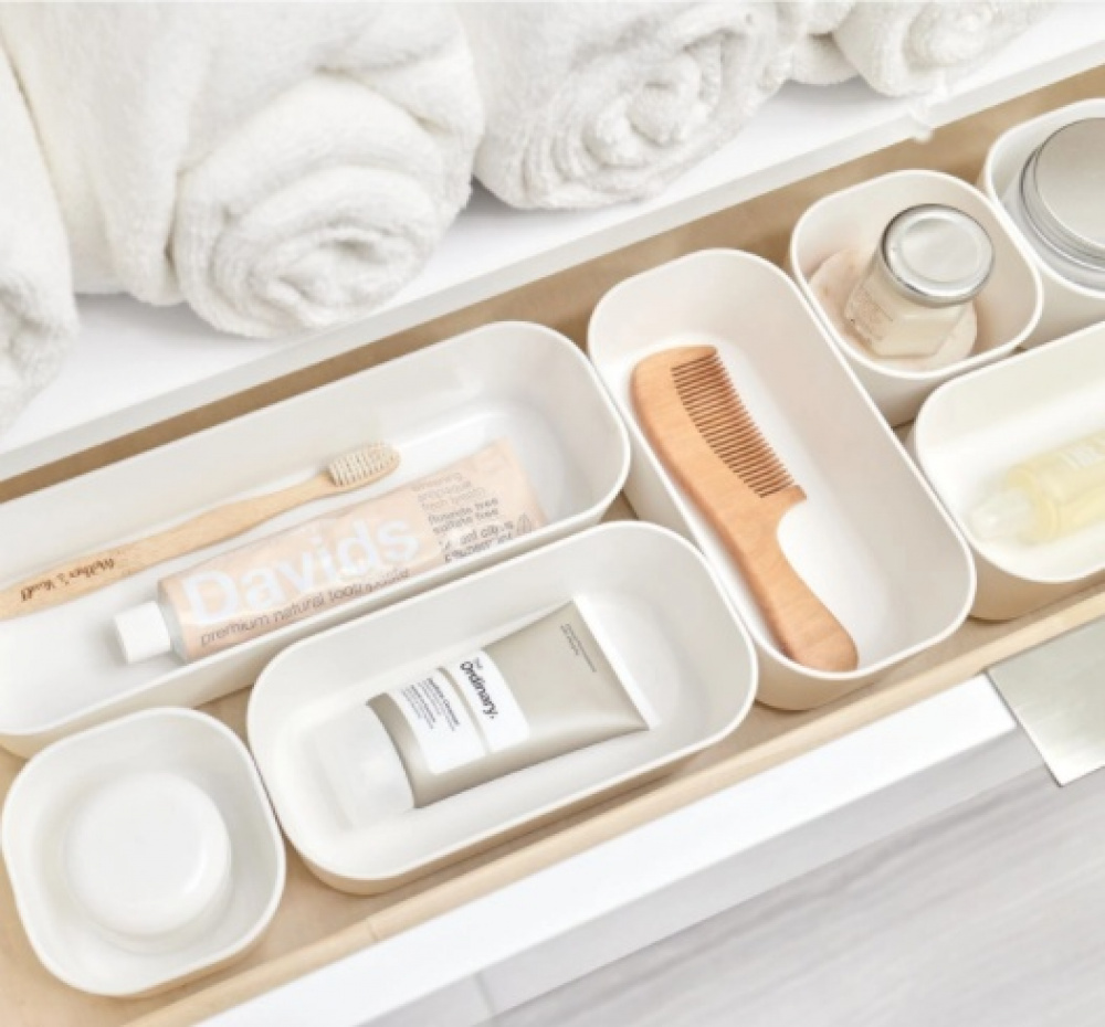 Drawer Organiser, ECO SMALL COMPAcT BIN, 9 x 9 x H 6,4cm, Offwhite in the group Storage / Kitchen storage / Storage bins and jars at SmartaSaker.se (40868)