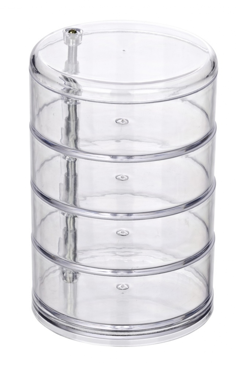 Storage tower, 4 compartments, ORGANIZER TOWER, Ø 11,5 x H 17,5 cm, Clear in the group Storage / Storage boxes at SmartaSaker.se (40869)