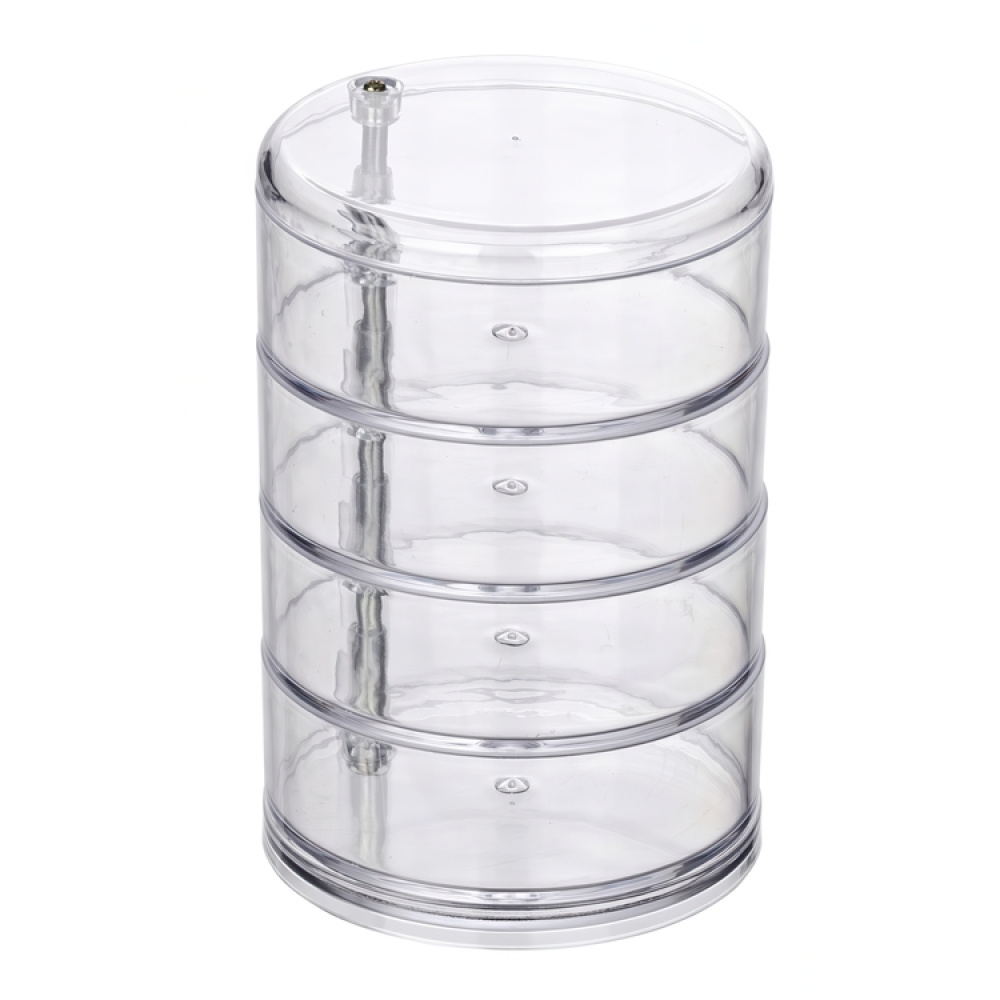 Storage tower, 4 compartments, ORGANIZER TOWER, Ø 11,5 x H 17,5 cm, Clear in the group Storage / Storage boxes at SmartaSaker.se (40869)