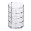 Storage tower, 4 compartments, ORGANIZER TOWER, Ø 11,5 x H 17,5 cm, Clear
