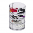 Storage tower, 4 compartments, ORGANIZER TOWER, Ø 11,5 x H 17,5 cm, Clear