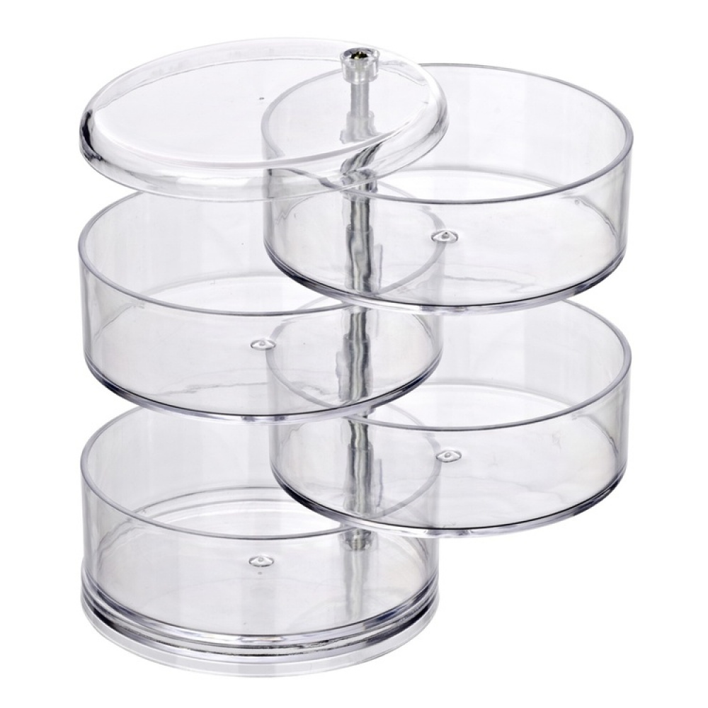 Storage tower, 4 compartments, ORGANIZER TOWER, Ø 11,5 x H 17,5 cm, Clear in the group Storage / Storage boxes at SmartaSaker.se (40869)