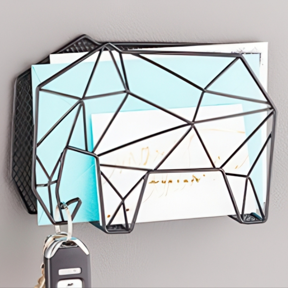 Letter organizer, ELEPHANT, standing or wall-mounted, 20 x 9 x H 15 cm, Black in the group Storage / Hallway storage / Hooks and hangers at SmartaSaker.se (40871)