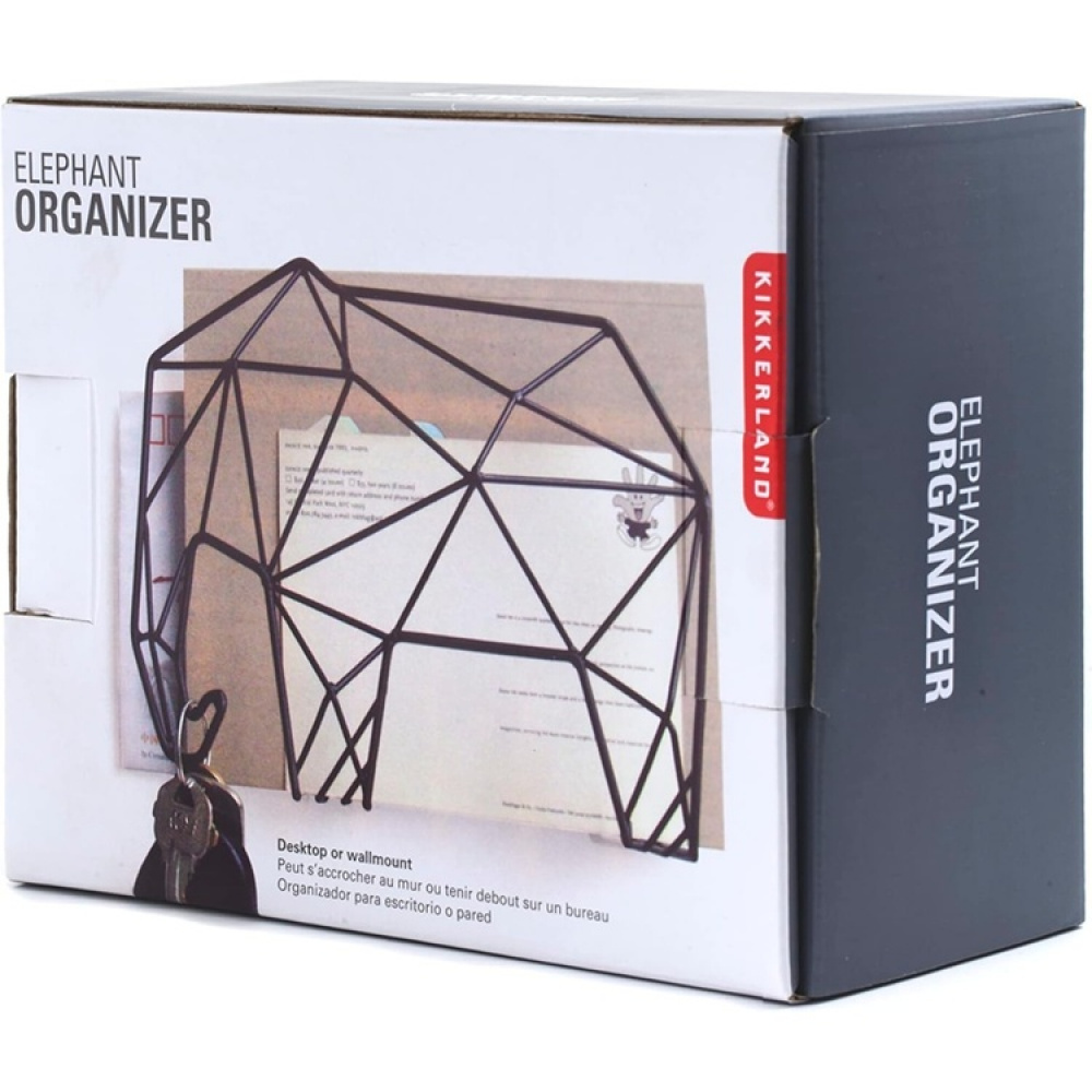 Letter organizer, ELEPHANT, standing or wall-mounted, 20 x 9 x H 15 cm, Black in the group Storage / Hallway storage / Hooks and hangers at SmartaSaker.se (40871)