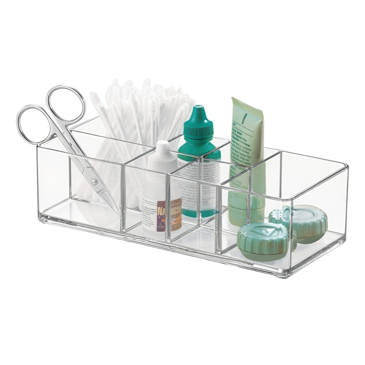 Storage Box with 7 compartments, MEDICINE ORGANIZER, 17,8 x 7,6X H5 cm, Clear in the group Storage / Bathroom storage at SmartaSaker.se (40872)