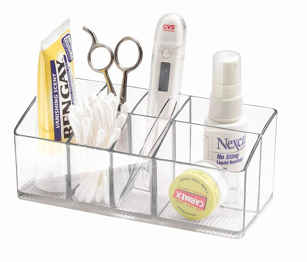 Storage Box with 7 compartments, IN CABINET ORGANIZER, 17,8 x 7,6 x H 7 cm. Transparent in the group Storage / Bathroom storage / Makeup storage at SmartaSaker.se (40873)