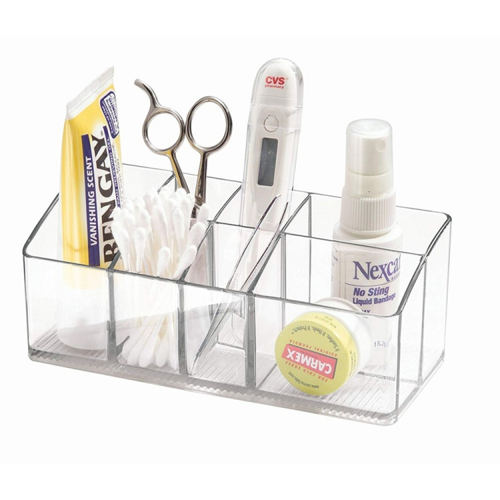 Storage Box with 7 compartments, IN CABINET ORGANIZER, 17,8 x 7,6 x H 7 cm. Transparent in the group Storage / Bathroom storage / Makeup storage at SmartaSaker.se (40873)