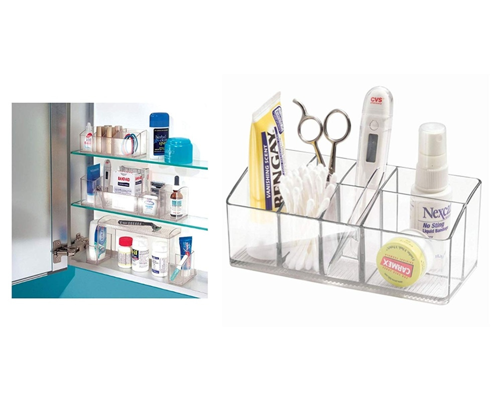 Storage Box with 7 compartments, IN CABINET ORGANIZER, 17,8 x 7,6 x H 7 cm. Transparent in the group Storage / Bathroom storage / Makeup storage at SmartaSaker.se (40873)