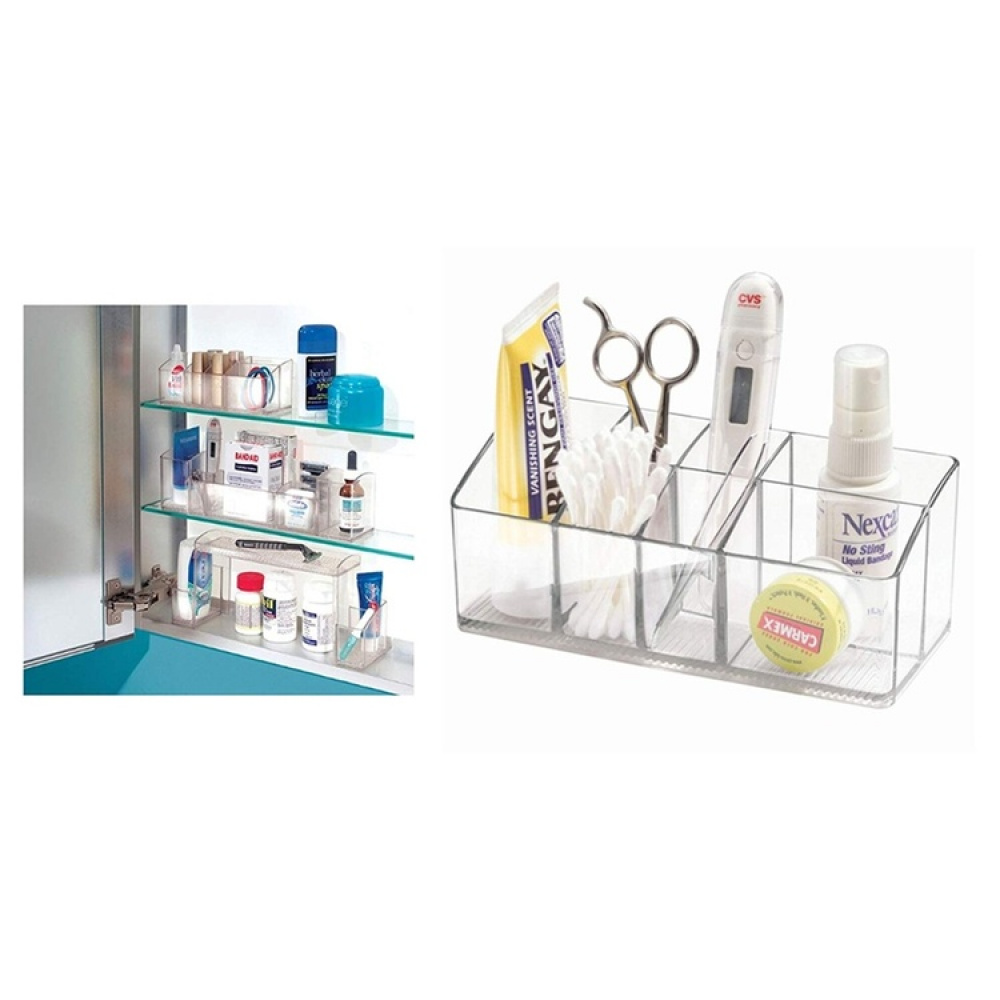 Storage Box with 7 compartments, IN CABINET ORGANIZER, 17,8 x 7,6 x H 7 cm. Transparent in the group Storage / Bathroom storage / Makeup storage at SmartaSaker.se (40873)