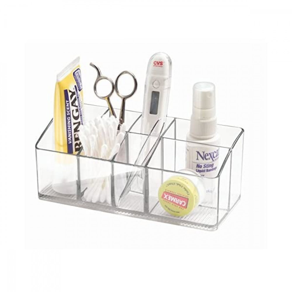 Storage Box with 7 compartments, IN CABINET ORGANIZER, 17,8 x 7,6 x H 7 cm. Transparent in the group Storage / Bathroom storage / Makeup storage at SmartaSaker.se (40873)