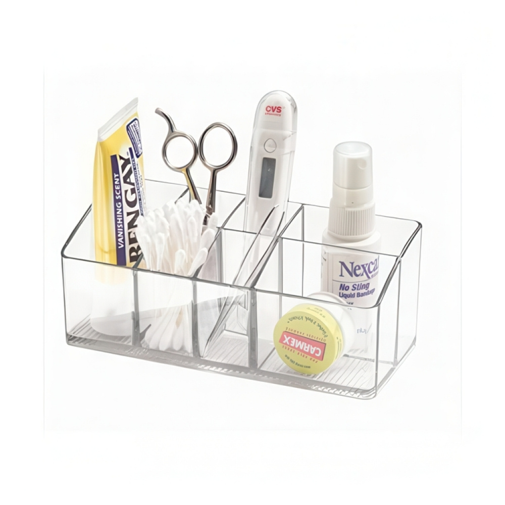 Storage Box with 7 compartments, IN CABINET ORGANIZER, 17,8 x 7,6 x H 7 cm. Transparent in the group Storage / Bathroom storage / Makeup storage at SmartaSaker.se (40873)