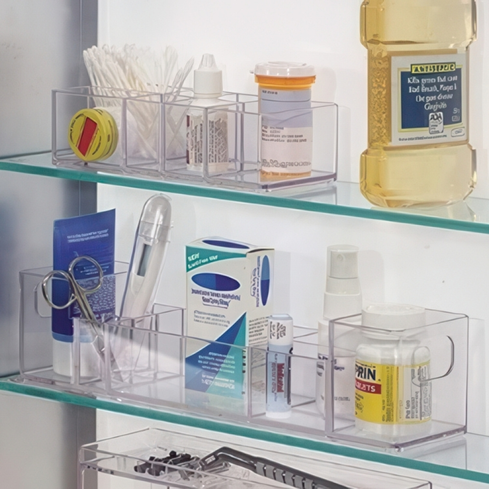 Storage Box with compartments, CLARITY ORGANIZER, 30,5 x 7,6 x H 7,6 cm, Clear in the group Storage / Bathroom storage at SmartaSaker.se (40875)