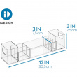 Storage Box with compartments, CLARITY ORGANIZER, 30,5 x 7,6 x H 7,6 cm, Clear Storage Box with compartments, CLARITY ORGANIZER, 30,5 x 7,6 x H 7,6 cm, Clear