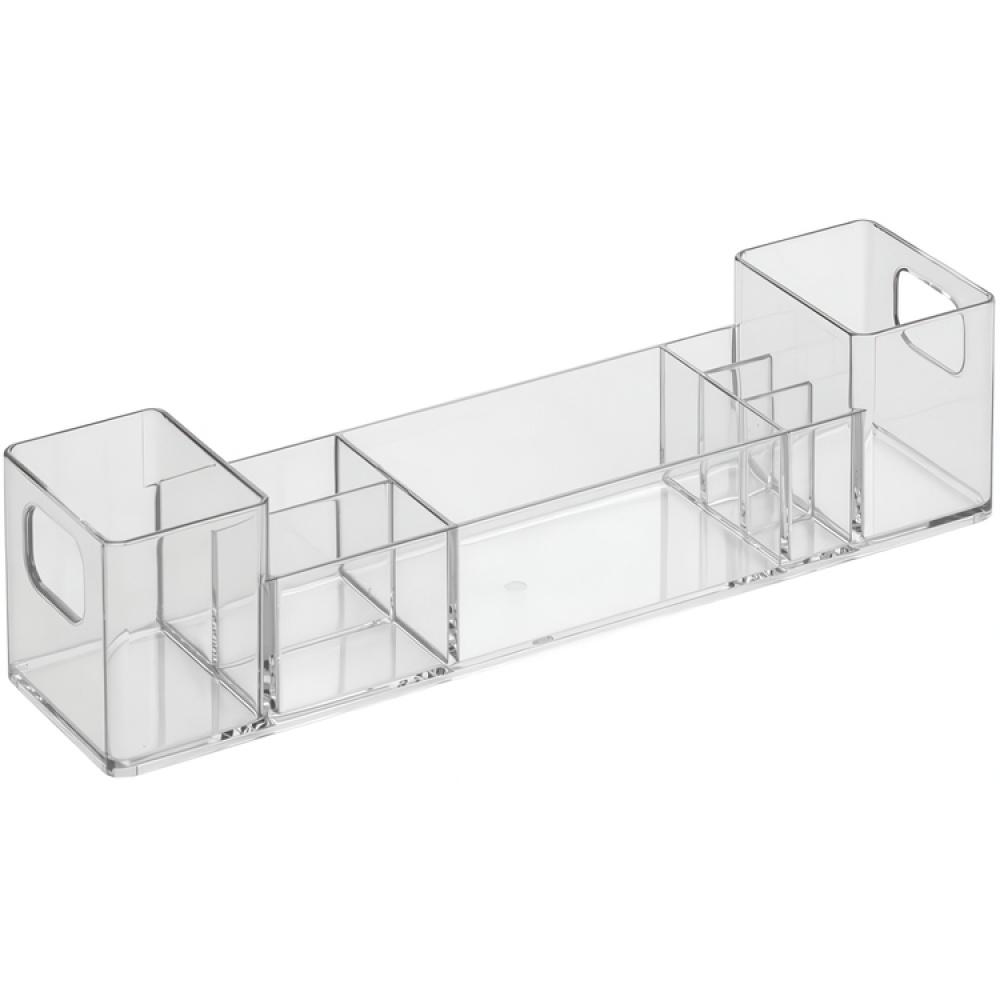 Storage Box with compartments, CLARITY ORGANIZER, 30,5 x 7,6 x H 7,6 cm, Clear in the group Storage / Bathroom storage at SmartaSaker.se (40875)
