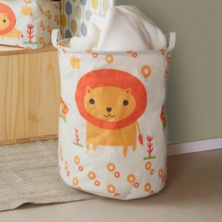 Storage Bag, LION TOY BASKET, Ø 35 x H 45 cm, White / Orange in the group Storage / Children’s room storage at SmartaSaker.se (40879)