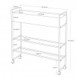 Storage Cart, ENTRYWAY TROLLEY, 75,5 x 22 x H 74,5 cm, Yamazaki