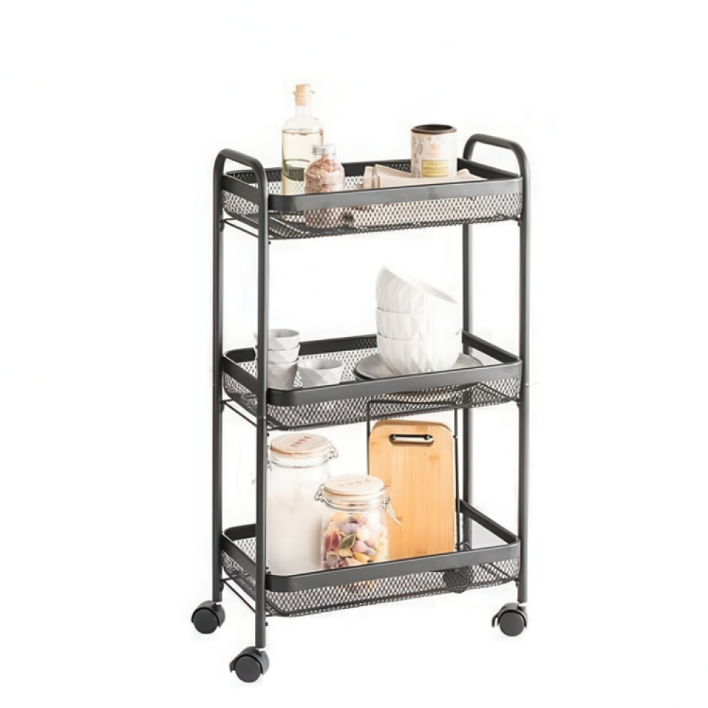 Storage trolley in metal, MAYAJ TROLLEY, 46,5 x 26,5 x H 79 cm, Black in the group Storage at SmartaSaker.se (40883)