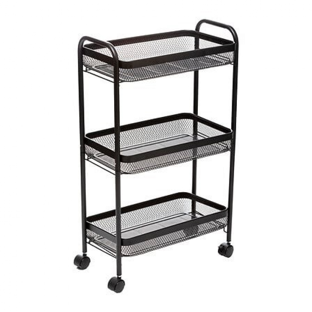Storage trolley in metal, MAYAJ TROLLEY, 46,5 x 26,5 x H 79 cm, Black in the group Storage / Kitchen storage at SmartaSaker.se (40883)