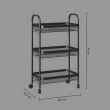 Storage trolley in metal, MAYAJ TROLLEY, 46,5 x 26,5 x H 79 cm, Black Storage trolley in metal, MAYAJ TROLLEY, 46,5 x 26,5 x H 79 cm, Black