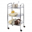 Storage trolley on wheels, EXCLUSIV HOUSHOLD WAGON, 41 x 32 x H 75 cm, Chrome Storage trolley on wheels, EXCLUSIV HOUSHOLD WAGON, 41 x 32 x H 75 cm, Chrome