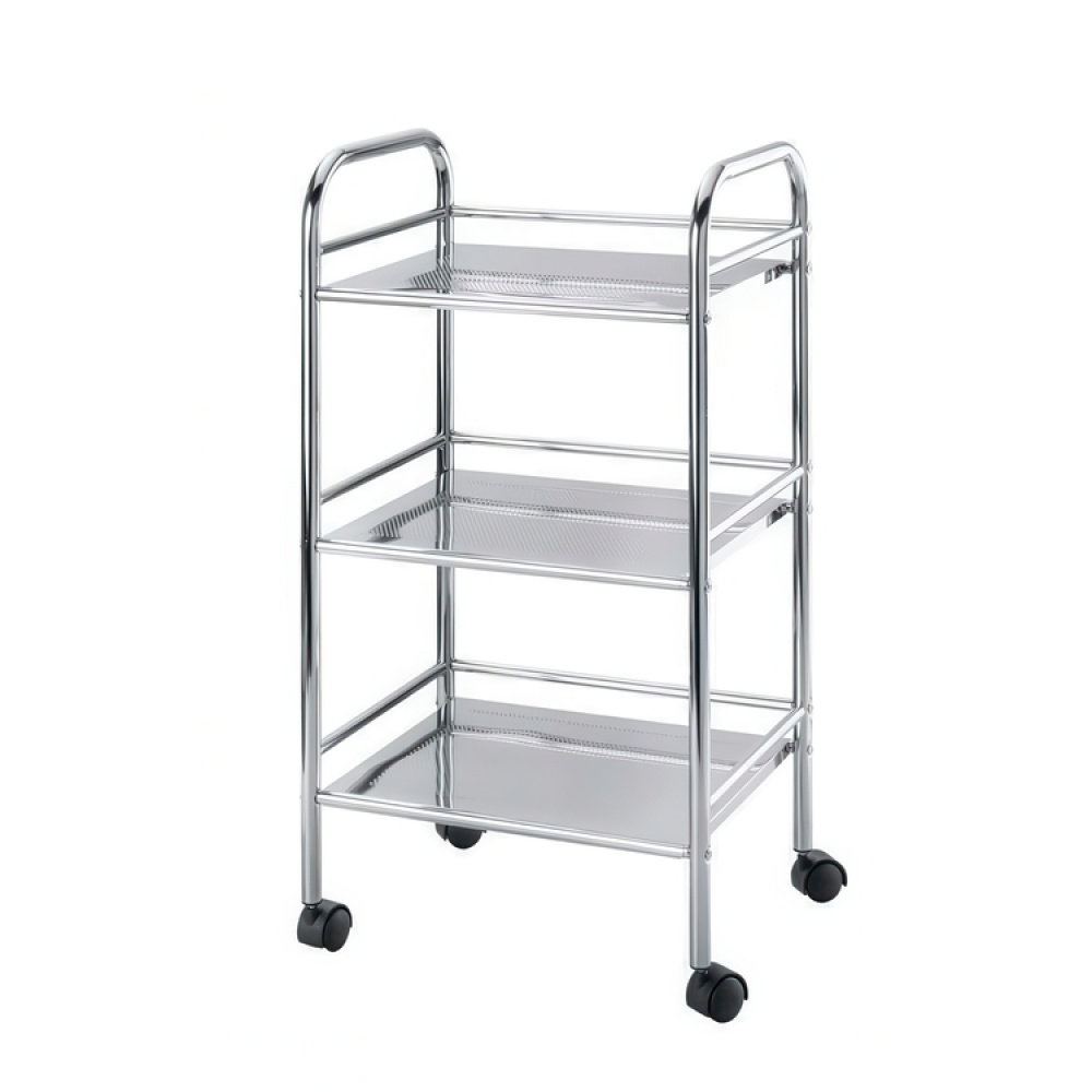 Storage trolley on wheels, EXCLUSIV HOUSHOLD WAGON, 41 x 32 x H 75 cm, Chrome in the group Storage / Kitchen storage at SmartaSaker.se (40884)