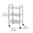 Storage trolley on wheels, EXCLUSIV HOUSHOLD WAGON, 41 x 32 x H 75 cm, Chrome Storage trolley on wheels, EXCLUSIV HOUSHOLD WAGON, 41 x 32 x H 75 cm, Chrome