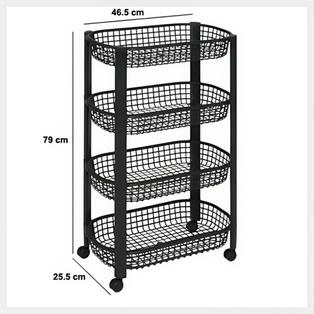 Storage trolley, 4 TIERS TROLLEY, 46,5 x 25,5 x H 79 cm in the group Storage / Bathroom storage at SmartaSaker.se (40886)
