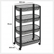 Storage trolley, 4 TIERS TROLLEY, 46,5 x 25,5 x H 79 cm