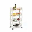 Storage trolley, 4 TIERS TROLLEY, 46,5 x 25,5 x H 79 cm