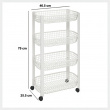 Storage trolley, 4 TIERS TROLLEY, 46,5 x 25,5 x H 79 cm