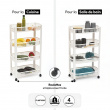 Storage trolley, 4 TIERS TROLLEY, 46,5 x 25,5 x H 79 cm