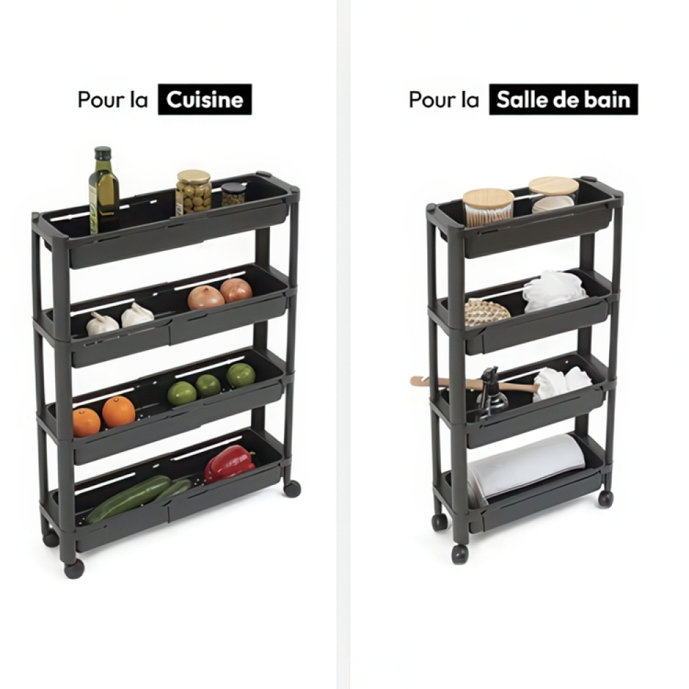 Storage trolley, 4 TIERS EXTEND TROLLEY, 37,5~60 x 15 x H 78,5 cm in the group Storage / Hallway storage at SmartaSaker.se (40887)