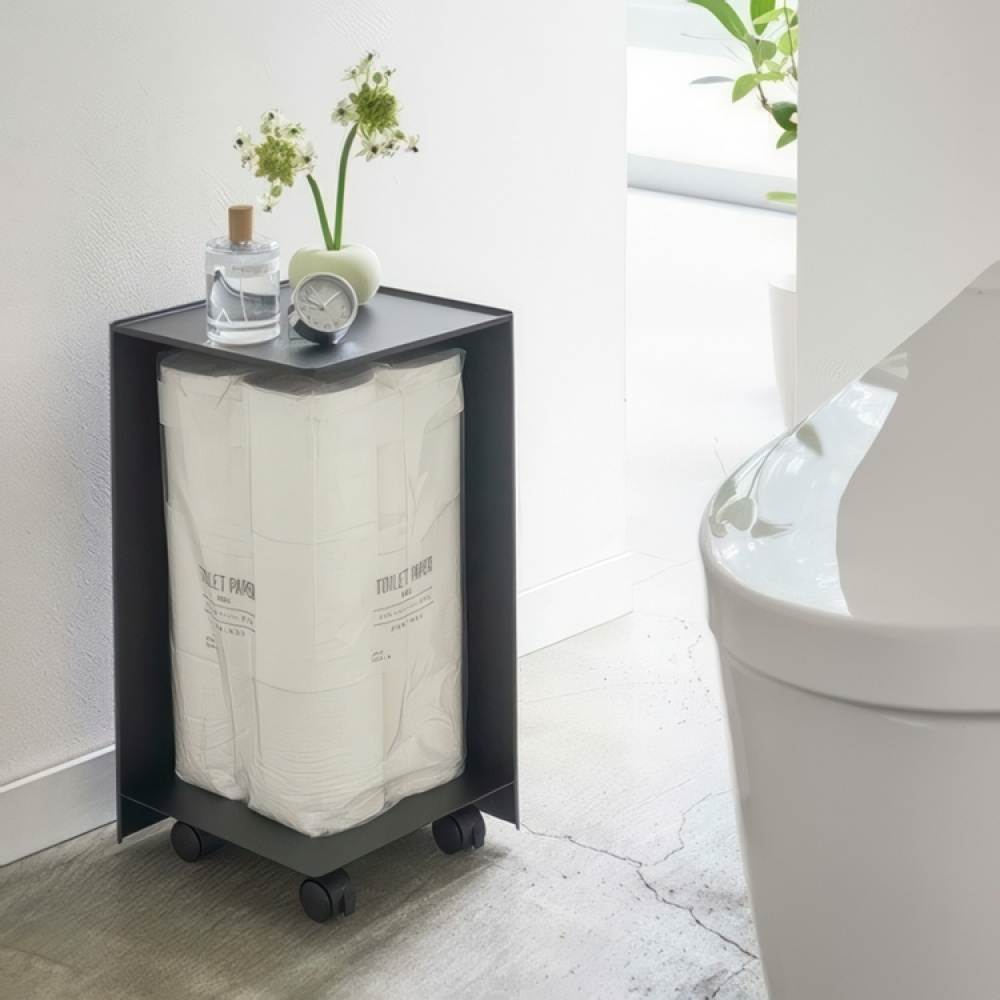 Storage trolley, TOWER ROLLING ORGANISER, 24 x 24 x H 44 cm, Black in the group Storage / Kitchen storage at SmartaSaker.se (40888)